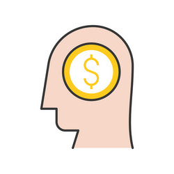 Human head and money in brain entrepreneur vector