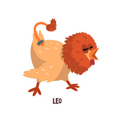 Leo zodiac sign funny chick character horoscope vector