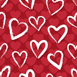 red hearts pattern vector image