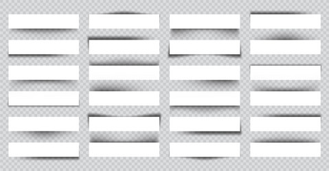 set white blank paper scraps with shadows page vector image