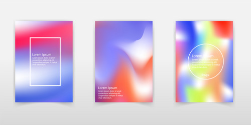 holographic poster set abstract backgrounds vector image