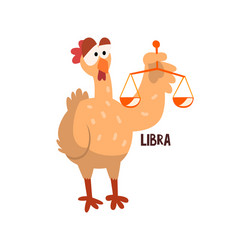 Libra zodiac sign funny chick character vector