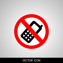 prohibited round icon turn off cell phone sign vector image