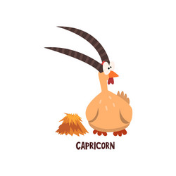 capricorn zodiac sign funny chick character vector image