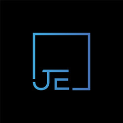 creative initial letter je square logo design vector image