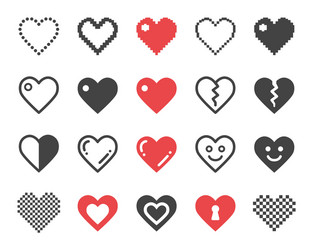 heart icon set vector image