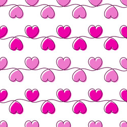 seamless pattern with pink hearts vector image