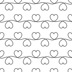 seamless pattern line drawing of hearts vector image