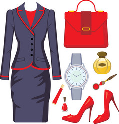 fashion set from a female suit vector image