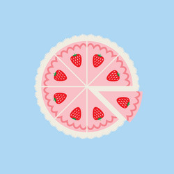 Strawberry cake vector