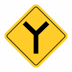 y -junction traffic road sign vector image