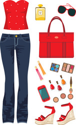 fashion set vector image