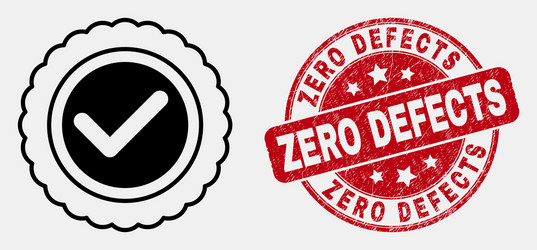 line approve seal icon and distress zero vector image