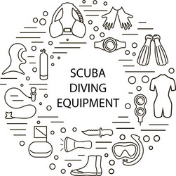 set of scuba diving vector image