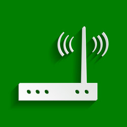 wifi modem sign paper whitish icon vector image