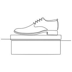 continuous line drawing mens shoes shoe shop vector image