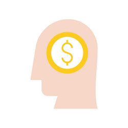 Human head and money in brain entrepreneur vector