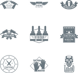 tattoo logo set simple style vector image