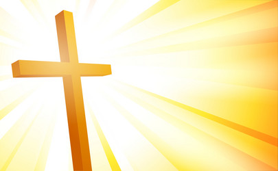 cross on sunburst background vector image