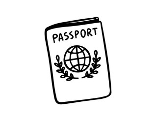 linear doodle hand drawn passport on white vector image