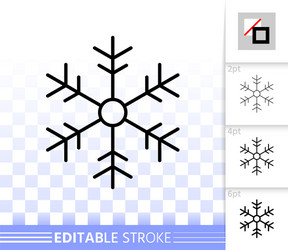 snowflake simple black line icon vector image