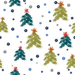 seamless pattern with hand drawn blue snowflakes vector image