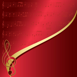 Red background with musical notes vector