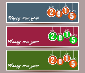 Banner set of happy new year vector