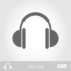 headphone icon musical sign vector image