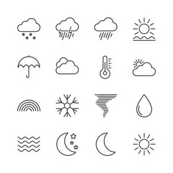 Weather set icon outline forecast collecti vector