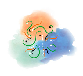 Watercolor image of the virgo zodiac sign vector