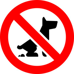 no fouling dog forbidden sign modern round sticker vector image