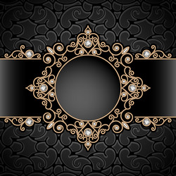 gold jewelry vignette vector image