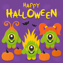 halloween cartoon monster vector image