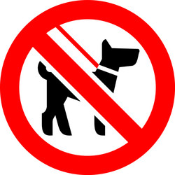 not walk with a dog forbidden sign vector image