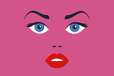 eyes a beautiful girl on pink background vector image