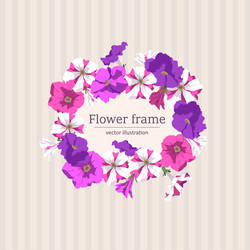 Floral frame of petunias vector