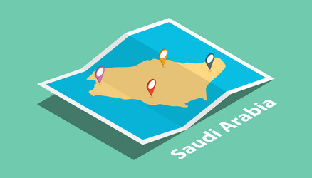 Explore saudi arabia maps with isometric style vector