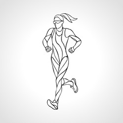 runner abstract outline silhouette of runnig vector image