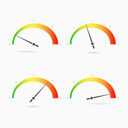 speedometers icon set four positions low middle vector image