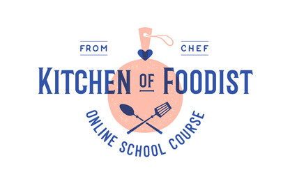 food logo for cooking school class vector image