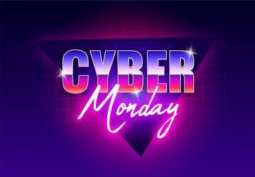 cyber monday banner retro futuristic vector image