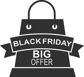 black friday shopping bag big special offer icon vector image