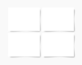 four pieces blank sheet of white paper vector image