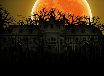 Halloween background with a big moon vector