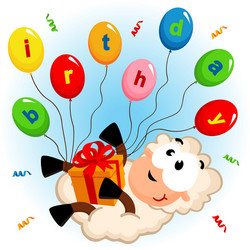 birthday sheep vector image