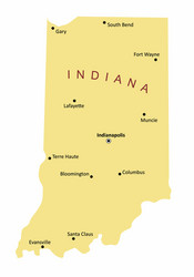 Indiana cities map vector