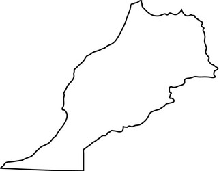 Morocco map of black contour curves on white vector