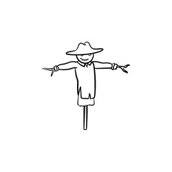 scarecrow hand drawn sketch icon vector image