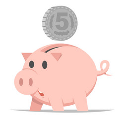 piggy bank in form a pink funny pig vector image